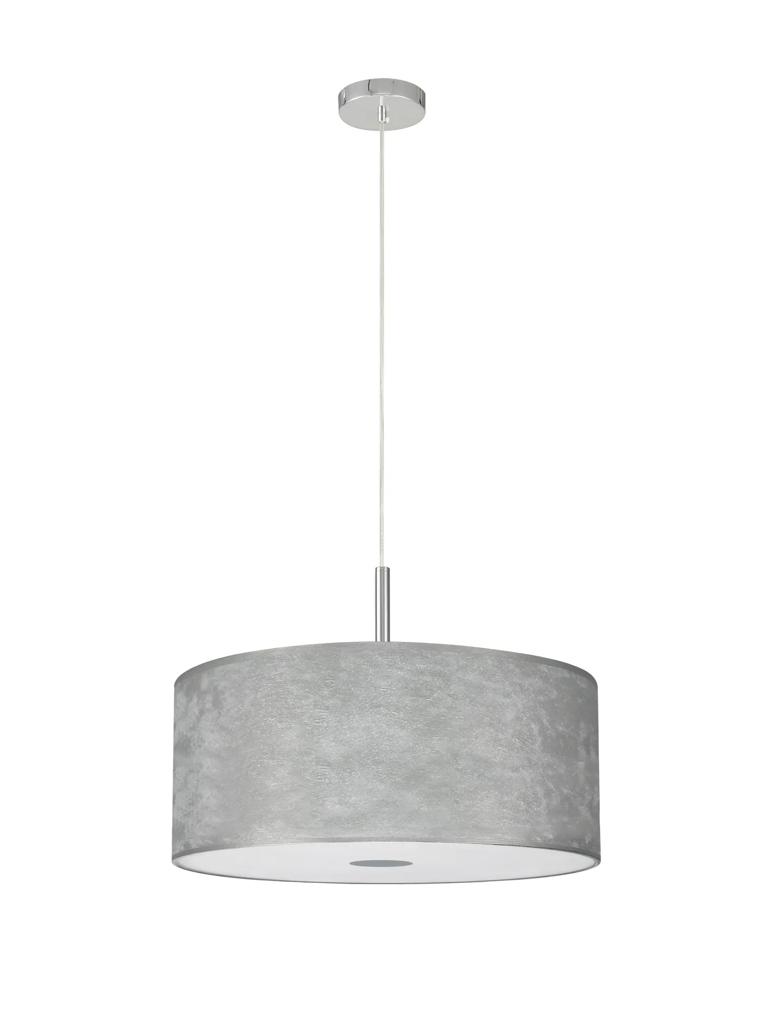 Baymont 50cm 3 Light Pendant Polished Chrome, Silver Leaf, Frosted Diffuser DK0797  Deco Baymont CH SL